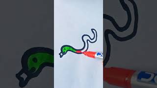 Snake 🐍shorts ytshorts drawing shortvideo youtubeshorts kids creative snake art kidsvideo [upl. by Yrrehc]