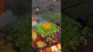 ホットサンドで作る広島お好み焼き。ネギだく卵黄😋Okonomiyaki Hiroshima style [upl. by Azeel]