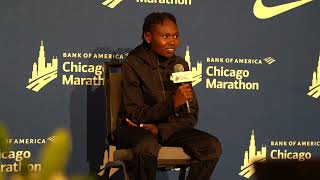 Ruth Chepngetich After SMASHING World Record At 2024 Chicago Marathon First Woman Under 210 EVER [upl. by Akinat607]