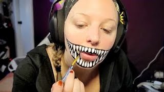 Halloween Makeup tutorial  Toothy large mouth  Short version [upl. by Jocko]