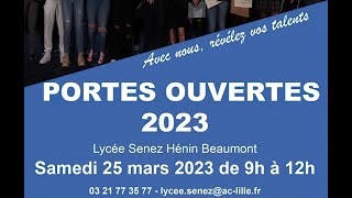 Portes Ouvertes Lycée Henri Senez 25 mars 2023 [upl. by Ijnek279]