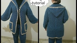 Giacca uncinetto donnaCARDIGAN CROCHET [upl. by Milford401]