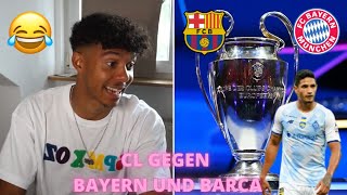 ExMitspieler spielt gegen Bayern und Barca in der CL Live Reaktion🙆🏻‍♂️ [upl. by Aiuqcaj639]