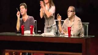 Simon Cowell shouts at a contestant [upl. by Idnac562]