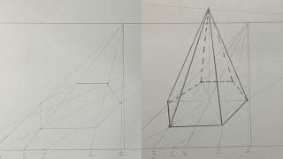 Esagono e Piramide a base esagonale in prospettiva centrale ✏️📐🎃 [upl. by Araccat]