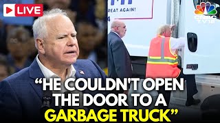 LIVE Tim Walz Mocks Trumps Garbage Truck Photoop “This Dude is Nearly 80 Years Old  Kamala N18G [upl. by Rezeile]