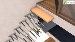 Escalier flottant  suspendu en Kit Sydney  wwwupstairs24fr [upl. by Bish437]