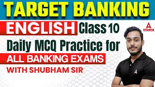 English For All Banking Exam  English Top Mcqs 10  Target Banking By Shubham Sir [upl. by Jennica]