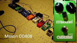 Tube Screamer TEST MaxonFulltoneJTampsIbanezLocoBoxBossXotic [upl. by Lehsreh]