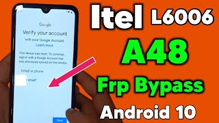 itel A48 L6006 Frp Bypass  itel A48 Google Account Remove without Computer Easy Solution 2021 [upl. by Shelburne]