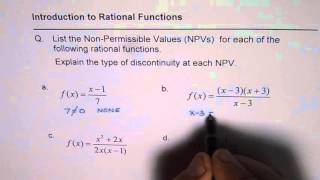 Identify Non Permissible Values and Explain Discontinuity of Rational Function [upl. by Obola]