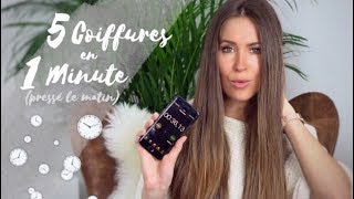 › 5 COIFFURES A FAIRE EN 1 MINUTE pressé le matin  Laura MILOW [upl. by Chastity506]