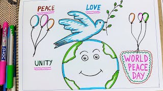 World Peace Day Drawing  International Day of Peace Drawing  International Peace Day Drawing [upl. by Adaline203]