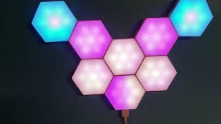 ACNCTOP Hexagon Lights Gaming Wall Panels 8 Pack Hexagon LED Lights Review [upl. by Omle960]