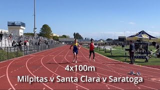 2024 Milpitas v SC v Saratoga 4x100m races [upl. by Eelrac]