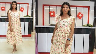 Cotton frock with designer sleeve cutting and stitching Harsha designer [upl. by Wiencke]