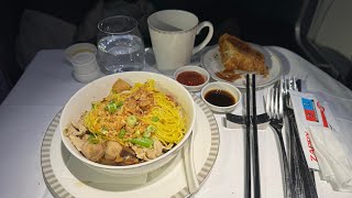 Singapore Airlines Business Class to Amsterdam from Singapore Lobster Thermidor and Bak Chor Mee [upl. by Aland]