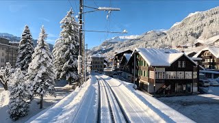 Winter Special Grindelwald to Interlaken Switzerland  Cab Ride  Train Driver View  4K 60 fps [upl. by Andris]