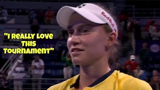 Elena Rybakina Match Interview After Beating Lin Zhu Doha [upl. by Riaj]