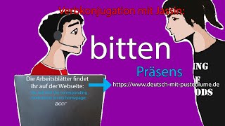 Verbtraining mit Jassin bitten Präsens  to ask to beg present tense [upl. by Edmund]