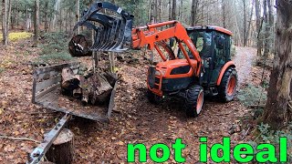 Overloading a Trailer with Firewood  ATV struggled Tractor won [upl. by Metsky]