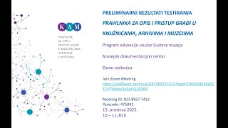 Preliminarni rezultati testiranja Pravilnika za opis i pristup građi KAM [upl. by Hansel]