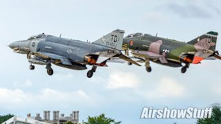 TwoShip F4 Phantom Takeoff and Flybys  EAA AirVenture Oshkosh 2016 [upl. by Ateerys488]