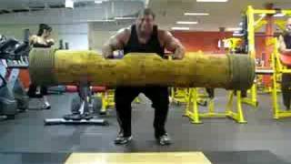 Derek Poundstone 310lb real log press for 11 Reps [upl. by Eilsil]