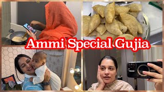 Ammi ki special gujia banayee Video call pe recipe😜 My favourite quick face cleanup at home [upl. by Enelehs943]