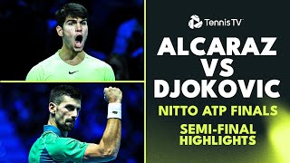 Novak Djokovic vs Carlos Alcaraz Match Highlights  Nitto ATP Finals 2023 [upl. by Ellora855]