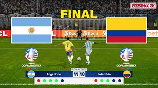 ARGENTINA vs COLOMBIA  Penalty Shootout  Copa America 2024 Final  PES Gameplay Video [upl. by Nevin752]