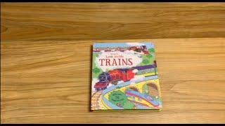 Look Inside Trains Usborne Flap Book Book Review by FOLO Channel [upl. by Nilrem140]