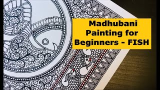 Madhubani Painting for Beginners II Mithila Art II How to paint a FISH II Tutorial in Hindi II [upl. by Marget248]