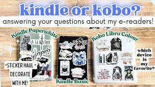 COMPARING MY KINDLES amp KOBO LIBRA COLOUR ANSWERING YOUR EREADER QUESTIONS NEW STICKERS kindle [upl. by Ahtar529]