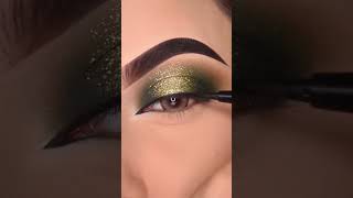 makeup glittereyelook greeneyes makeuptutorial viral trending greeneye eyeshadow [upl. by Honig794]