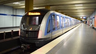 MVG UBahn Züge im UBahnhof Nordfriedhof [upl. by Orazal]