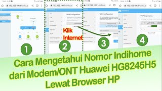 Cara Mengetahui Nomor Indihome dari Modem ONT Huawei HG8245H5 dari HP [upl. by Giacopo]