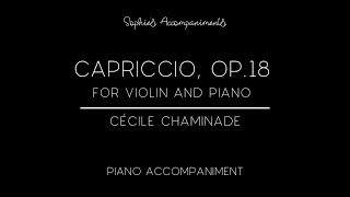 Capriccio Op 18 by Cécile Chaminade  Piano Accompaniment [upl. by Setarcos]