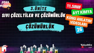 ÇÖZÜNÜRLÜK  ÇÖZÜNÜRLÜK HESAPLAMALARI  11SINIF KİMYA  AYT KİMYA [upl. by Edrahc]