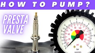 How to inflate PRESTA VALVE an inner tube [upl. by Olympias]