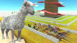 Running Straight Dino Battle Challenge  Escape From Sheep ARBS [upl. by Cohlette]