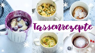 5 schnelle Tassen Rezepte für die Mikrowelle  Tassenkuchen amp Tassen Essen in 5 Minuten [upl. by Able]