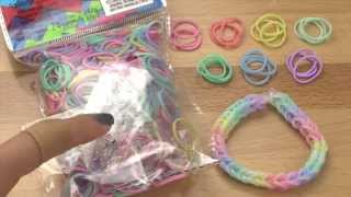 NEW Mixed Pastel Rainbow Loom Bands Review  Overview from rainbowloomcom [upl. by Neetsirhc]