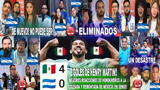 MEJORES REACCIONES DE HONDUREÑOS ELIMINADOS AL MÉXICO 40 HONDURAS CON 2 GOLES DE HENRY MARTIN [upl. by Aihcats]