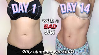 I DID CHLOE TINGS STANDING WORKOUTS EVERY DAY FOR 2 WEEKS NO DIET [upl. by Victorie250]