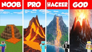 Minecraft TNT VOLCANO HOUSE BUILD CHALLENGE  NOOB vs PRO vs HACKER vs GOD  Animation [upl. by Lebazej710]