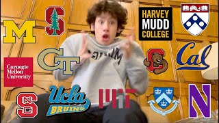 COLLEGE DECISION REACTIONS 2024 29 colleges ivies stanford UCs T20s and MORE [upl. by Attenweiler828]