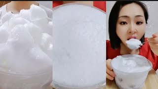 ASMR ICE EATING  BOWL WHITE FROST ❄️ iceeating iceasmr asmr freezerfrost [upl. by Allen]