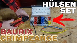 Aderendhülsenzange  Crimpzange Bedienungsanleitung amp Unboxing der Baurix Crimpzange [upl. by Ttenyl]