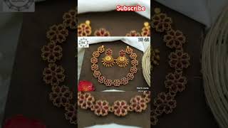 Necklacegold platedartificial stoneearriengs mat finishing low prize1million [upl. by Aillij377]